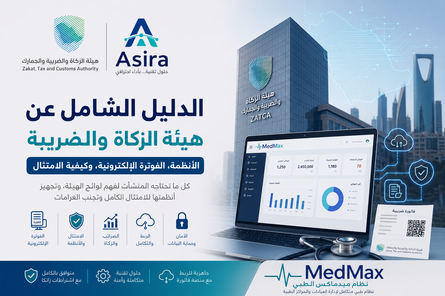 شعار هيئة الزكاة والضريبة والجمارك زاتكا وأنظمة الفوترة الرقمية